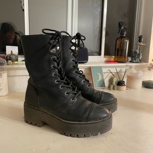 Michael Kors Bryce Leather Platform Combat boots